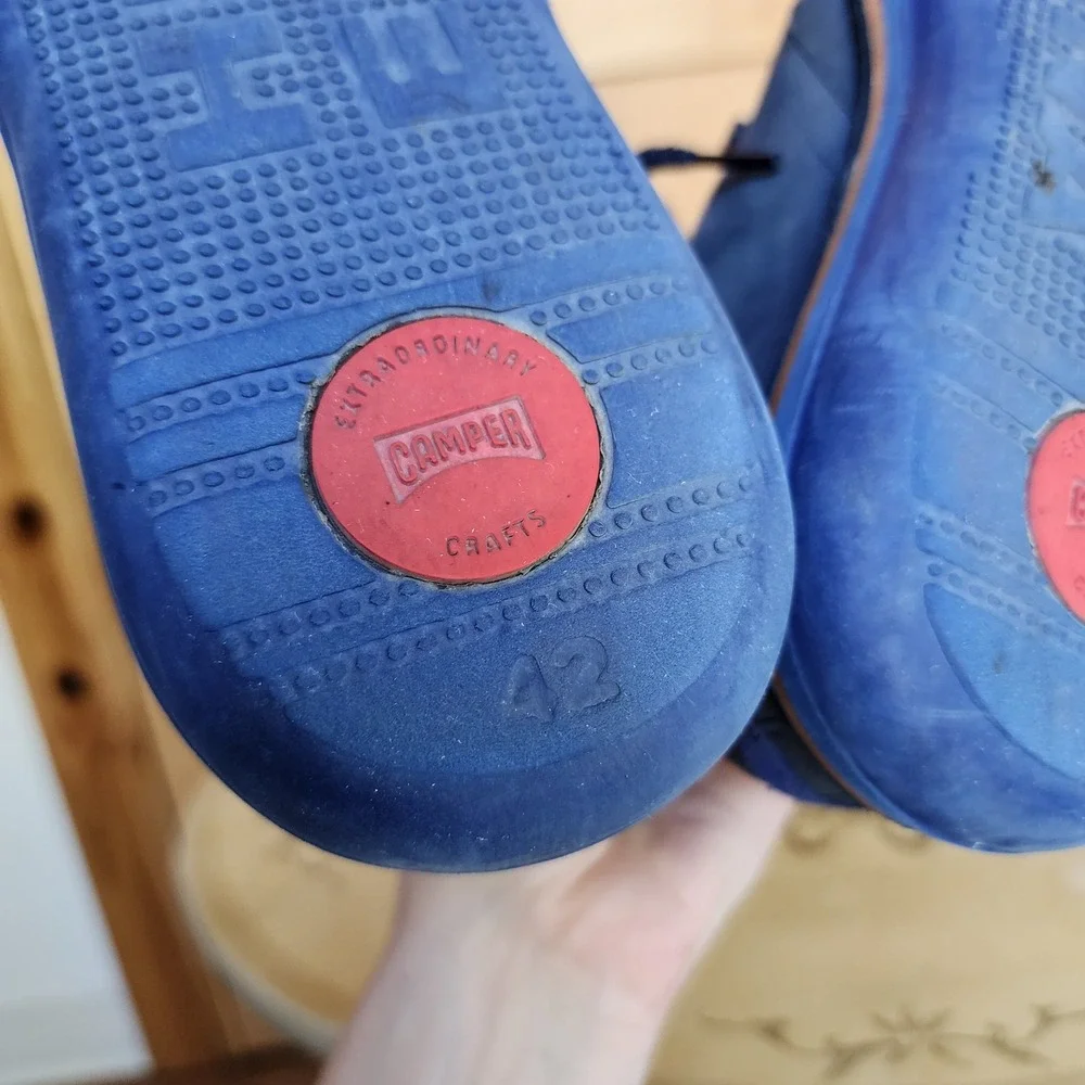 Camper‎ EU 42 Blue Nubuck Leather Beetle Chukka Boots Lace Up Minimalist Indie